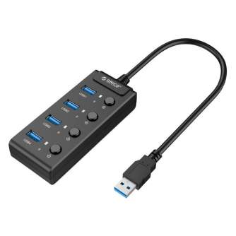 Docks & HUB - Orico USB 3.0. Hub with switches, 5x USB (black) W9PH4-U3-V1-BK-BP - quick order from manufacturer