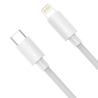 Cables - Baseus Simple Wisdom Data Cable Kit USB-C to Lightning PD 20W (2PCS/Set) 1.5m White TZCATLZJ-02 - quick order from manufacturer