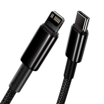 Cables - Baseus Tungsten Gold Cable Type-C to iP PD 20W 2m (black) CATLWJ-A01 - quick order from manufacturer