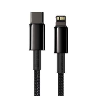 Cables - Baseus Tungsten Gold Cable Type-C to iP PD 20W 2m (black) CATLWJ-A01 - quick order from manufacturer