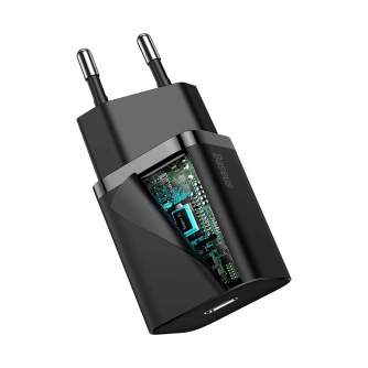 Wall charger - Baseus Super Si Quick Charger 1C 20W with USB-C cable for Lightning 1m (black) - quick order from manufacturer