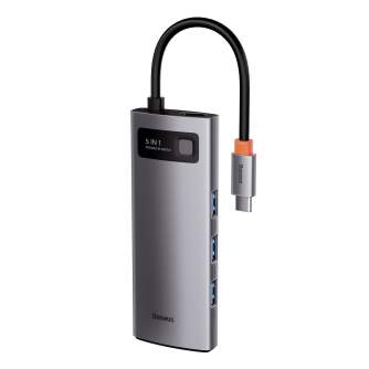 Новые товары - Hub 5in1 Baseus Metal Gleam Series, USB-C to 3x USB 3.0 + HDMI + USB-C PD CAHUB-CX0G - быстрый заказ от производи