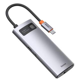 Новые товары - Hub 6in1 Baseus Metal Gleam Series, USB-C to 3x USB 3.0 + HDMI + USB-C PD + Ethernet RJ45 CAHUB-CW0G - быстрый за