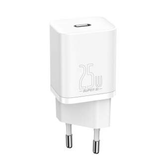 Wall charger - Baseus Super Si Quick Charger 1C 25W with USB-C cable for USB-C 1m (white) - quick order from manufacturer