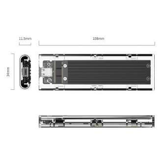 Hard Drive Enclosures & Docks - Enclosure SDD M.2 Orico, NVME, USB-C 3.1 Gen.2, 10Gbps (black) TCM2-C3-BK-BP - quick order from manufacturer