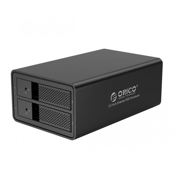 New products - Hard Drive Enclosure Orico for 2 bay 3.5" HDD USB 3.0 Type B 9528U3-EU-BK-BP - quick order from manufacturer