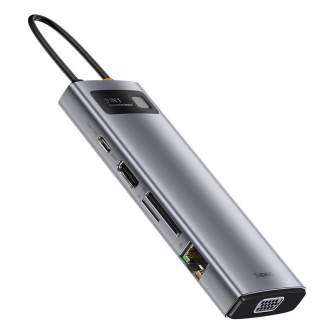 Новые товары - Hub 9in1 Baseus Metal Gleam Series, USB-C to 3x USB 3.0 + HDMI + USB-C PD + Ethernet RJ45 + microSD/SD + VGA CAHU