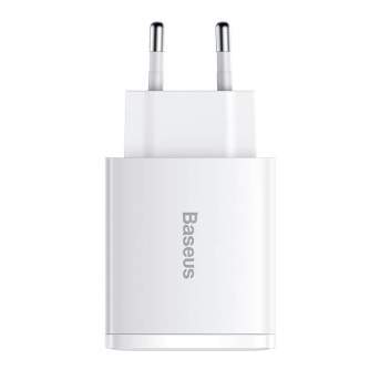 Wall charger - adowarka sieciowa Baseus Compact Quick Charger, 2xUSB, USB-C, PD, 3A, 30W (biaa) - quick order from manufacturer