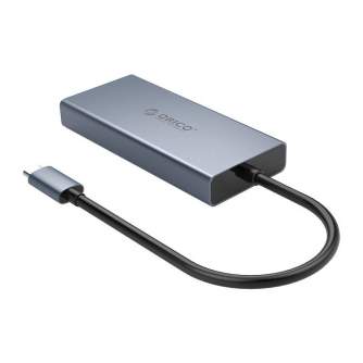 Sortimenta jaunumi - Adapter Hub Orico 5-in-1, HDMI 4K + USB 3.0 + VGA + AUX + USB-C PD 60W MC-U501P-GY-BP - ātri pasūtīt no ražotāja