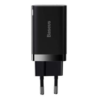 Wall charger - Baseus Super Si Pro Quick Charger USB + USB-C 30W (black) CCSUPP-E01 - quick order from manufacturer