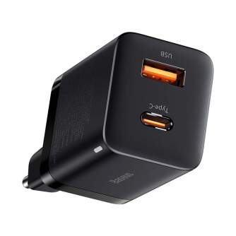 Wall charger - Baseus Super Si Pro Quick Charger USB + USB-C 30W (black) CCSUPP-E01 - quick order from manufacturer