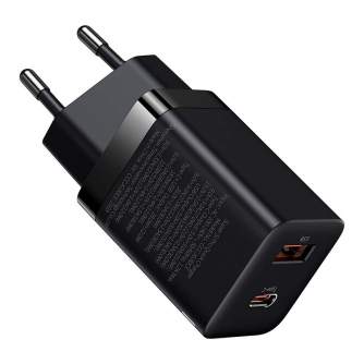 Wall charger - Baseus Super Si Pro Quick Charger USB + USB-C 30W (black) CCSUPP-E01 - quick order from manufacturer