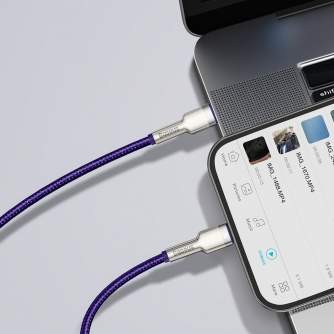 Kabeļi - Baseus Cafule Series USB-C cable for Lightning, 20W, 2m (purple) CATLJK-B05 - ātri pasūtīt no ražotāja