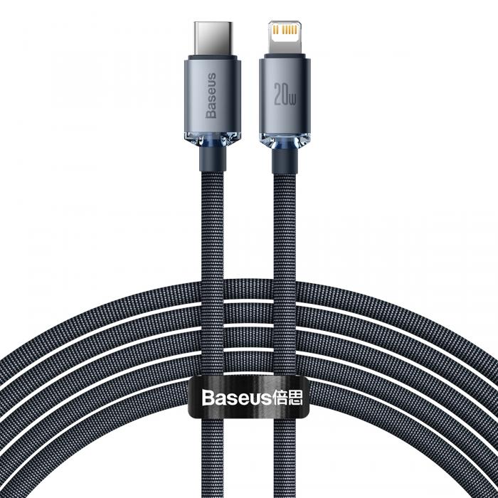 Кабели - Кабель Baseus Crystal Shine USB-C to Lightning, 20 Вт, PD, 2 м (черный) CAJY000301 - быстрый заказ от производителя