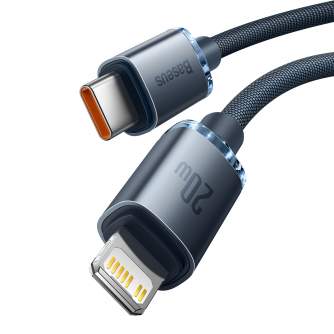 Кабели - Кабель Baseus Crystal Shine USB-C to Lightning, 20 Вт, PD, 2 м (черный) CAJY000301 - быстрый заказ от производителя