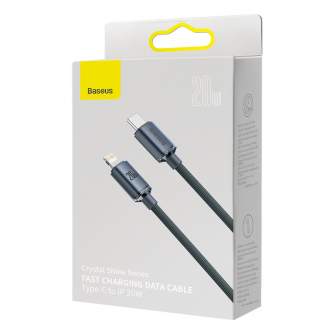 Cables - Baseus Crystal Shine cable USB-C to Lightning, 20W, PD, 2m (black) CAJY000301 - quick order from manufacturer