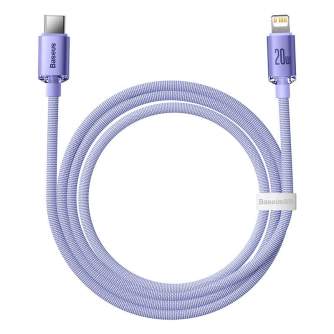 Cables - Baseus Crystal Shine cable USB-C to Lightning, 20W, PD, 1.2m (purple) CAJY000205 - quick order from manufacturer