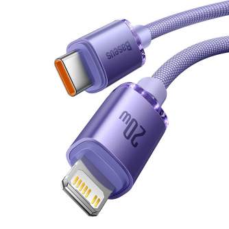 Cables - Baseus Crystal Shine cable USB-C to Lightning, 20W, PD, 1.2m (purple) CAJY000205 - quick order from manufacturer