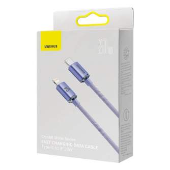 Cables - Baseus Crystal Shine cable USB-C to Lightning, 20W, PD, 1.2m (purple) CAJY000205 - quick order from manufacturer