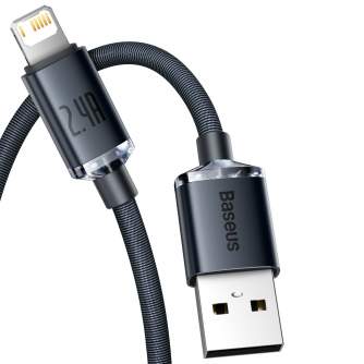 Kabeļi - Baseus Crystal Shine cable USB to Lightning, 2.4A, 2m (black) CAJY000101 - ātri pasūtīt no ražotāja