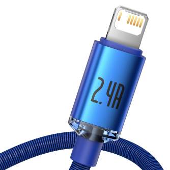 Kabeļi - Baseus Crystal Shine cable USB to Lightning, 2.4A, 1.2m (blue) CAJY000003 - быстрый заказ от производителя