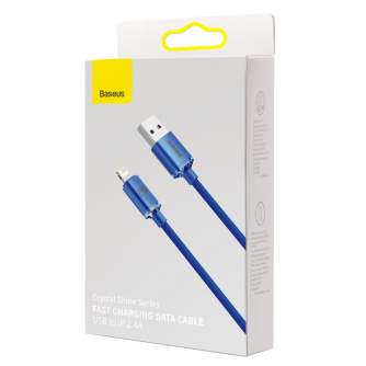 Kabeļi - Baseus Crystal Shine cable USB to Lightning, 2.4A, 1.2m (blue) CAJY000003 - быстрый заказ от производителя