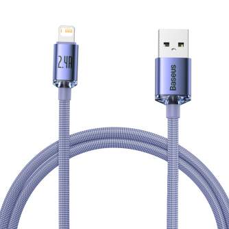 Kabeļi - Baseus Crystal Shine cable USB to Lightning, 2.4A, 1.2m (purple) CAJY000005 - быстрый заказ от производителя