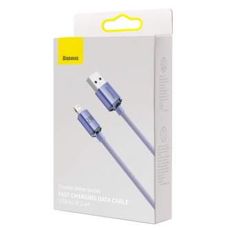 Kabeļi - Baseus Crystal Shine cable USB to Lightning, 2.4A, 1.2m (purple) CAJY000005 - быстрый заказ от производителя