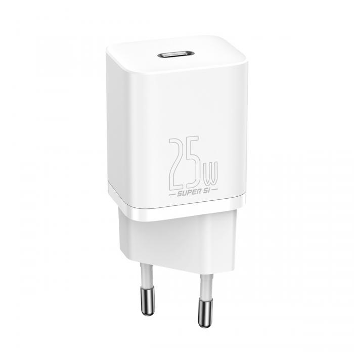 Telefonų, planšetinių kompiuterių ir GPS įkrovikliai - adowarka sieciowa Baseus Super Si Quick Charger 1C 25W (white) CCSP020102