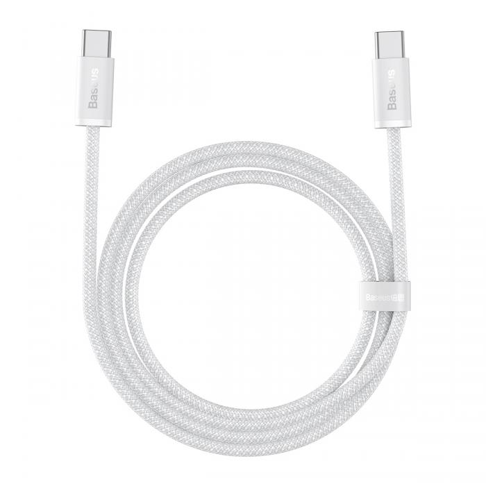 Kabeļi - Cable USB-C to USB-C Baseus, 100W, 2m (white) CALD000302 - ātri pasūtīt no ražotāja