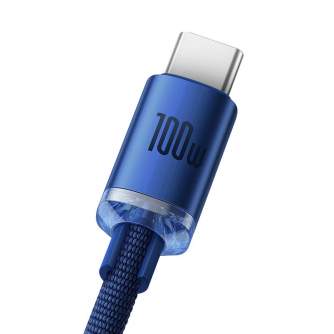 Kabeļi - Baseus Crystal Shine cable USB to USB-C, 5A100W1.2m (blue) CAJY000403 - ātri pasūtīt no ražotāja