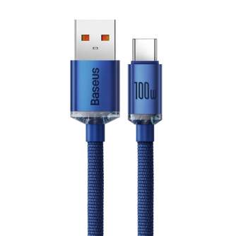 Cables - Baseus Crystal Shine cable USB to USB-C, 5A100W1.2m (blue) CAJY000403 - quick order from manufacturer