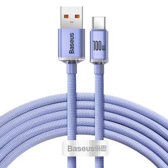 Cables - Baseus Crystal Shine cable USB to USB-C, 5A, 1.2m (purple) CAJY000405 - quick order from manufacturer