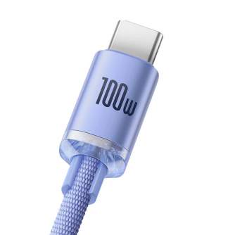 Kabeļi - Baseus Crystal Shine cable USB to USB-C, 5A, 1.2m (purple) CAJY000405 - ātri pasūtīt no ražotāja