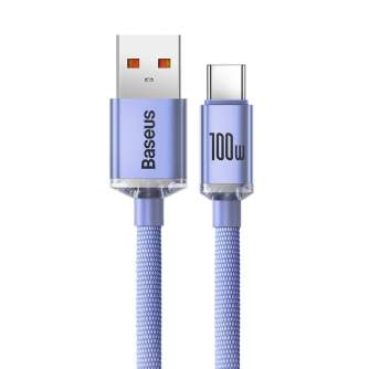 Kabeļi - Baseus Crystal Shine cable USB to USB-C, 5A, 1.2m (purple) CAJY000405 - ātri pasūtīt no ražotāja