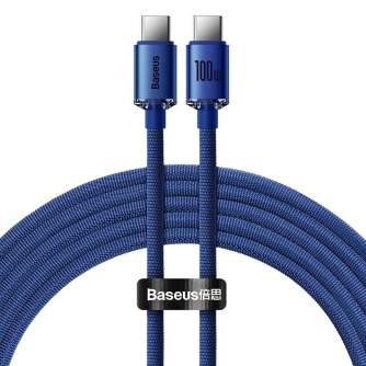 Baseus Crystal Shine cable USB-C to USB-C, 100W, 2m (blue) CAJY000703