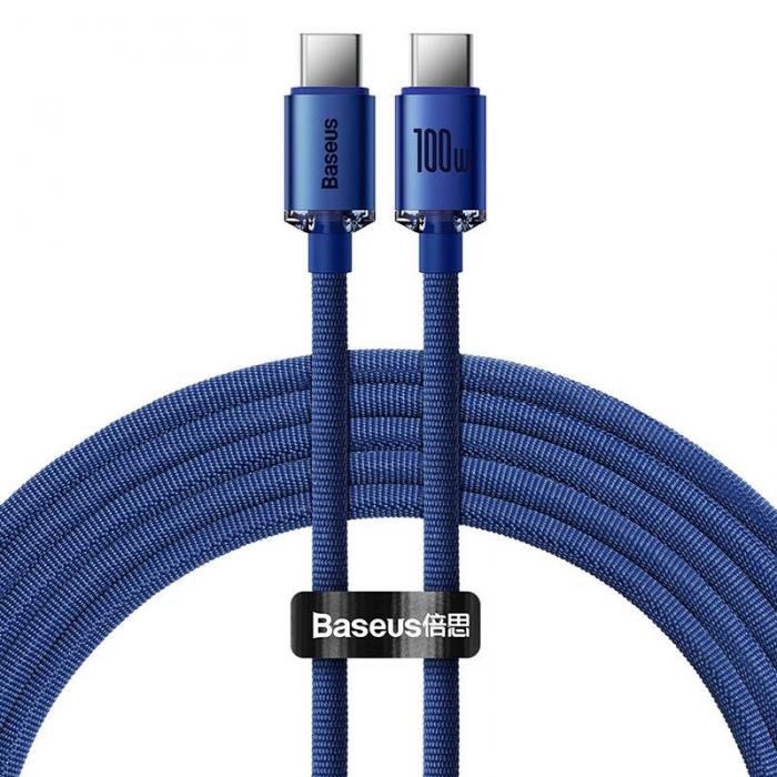 Cables - Baseus Crystal Shine cable USB-C to USB-C, 100W, 2m (blue) CAJY000703 - quick order from manufacturer