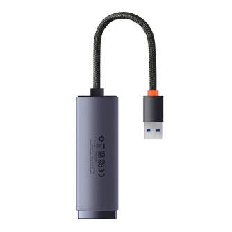 Kabeļi - Network adapter Baseus Lite Series USB to RJ45, 1000Mbps (grey) WKQX000113 - ātri pasūtīt no ražotāja