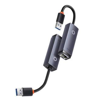 Kabeļi - Network adapter Baseus Lite Series USB to RJ45, 1000Mbps (grey) WKQX000113 - ātri pasūtīt no ražotāja