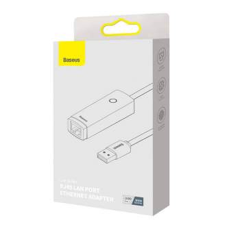 Kabeļi - Network adapter Baseus Lite Series USB to RJ45, 1000Mbps (grey) WKQX000113 - быстрый заказ от производителя