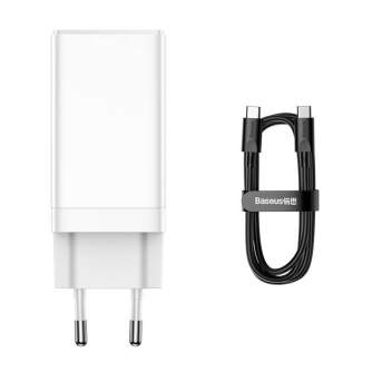 Wall charger - Fast Charger Baseus GAN3 Pro, 2xUSB-C + USB, 65W (white) CCGP050102 - quick order from manufacturer