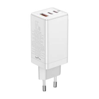 Wall charger - Fast Charger Baseus GAN3 Pro, 2xUSB-C + USB, 65W (white) CCGP050102 - quick order from manufacturer