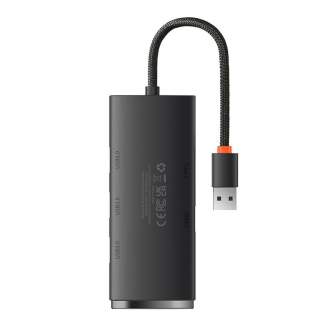 Kabeļi - Baseus Lite Series Hub 4in1 USB to 4x USB 3.0, 25cm (Black) WKQX030001 - быстрый заказ от производителя