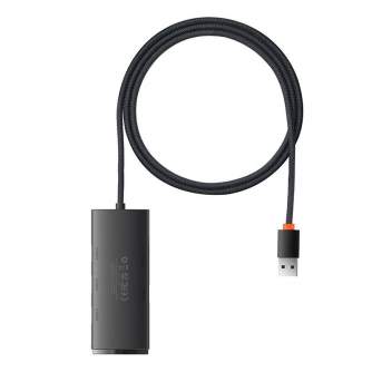 Kabeļi - Hub 4in1 Baseus Lite Series USB to 4x USB 3.0, 1m (Black) WKQX030101 - ātri pasūtīt no ražotāja