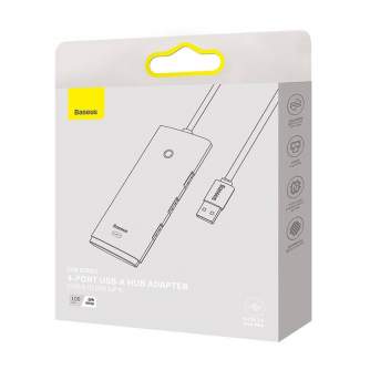 Kabeļi - Hub 4in1 Baseus Lite Series USB to 4x USB 3.0, 1m (White) WKQX030102 - ātri pasūtīt no ražotāja