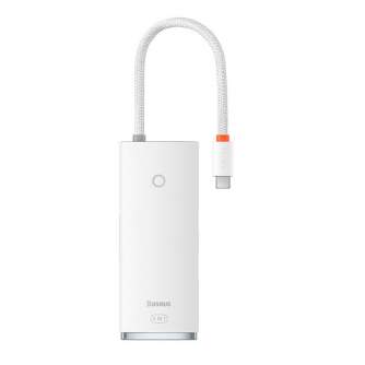 Больше не производится - Hub 5w1 Baseus Lite Series USB-C to 3x USB 3.0 + USB-C + HDMI (white) WKQX040002