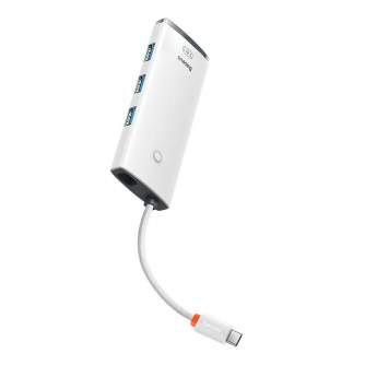 Discontinued - Hub 5w1 Baseus Lite Series USB-C to 3x USB 3.0 + USB-C + HDMI (white) WKQX040002