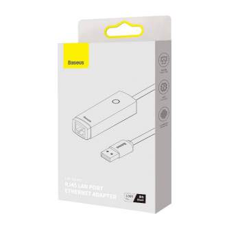 Kabeļi - Network adapter Baseus Lite Series USB to RJ45 (black) WKQX000101 - быстрый заказ от производителя