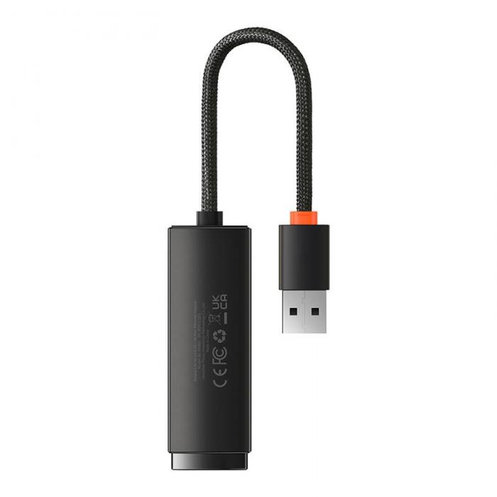 Kabeļi - Baseus Lite Series USB to RJ45 network adapter, 100Mbps (black) WKQX000001 - быстрый заказ от производителя