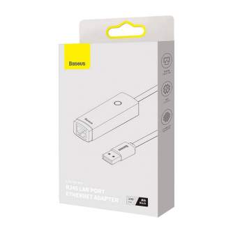 Kabeļi - Baseus Lite Series USB to RJ45 network adapter, 100Mbps (black) WKQX000001 - ātri pasūtīt no ražotāja